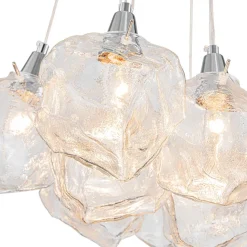 Dimmable 13-Light Frozen Glass Ice Style Cluster Chandelier