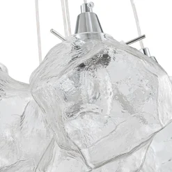 Dimmable 13-Light Frozen Glass Ice Style Cluster Chandelier
