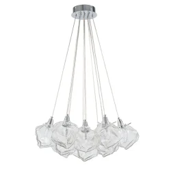 Dimmable 13-Light Frozen Glass Ice Style Cluster Chandelier