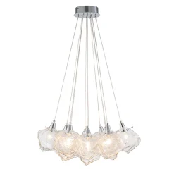 Dimmable 13-Light Frozen Glass Ice Style Cluster Chandelier