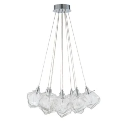 Dimmable 13-Light Frozen Glass Ice Style Cluster Chandelier