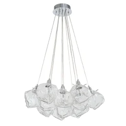 Dimmable 13-Light Frozen Glass Ice Style Cluster Chandelier