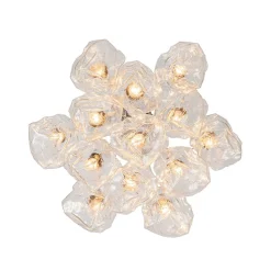 Dimmable 13-Light Frozen Glass Ice Style Cluster Chandelier