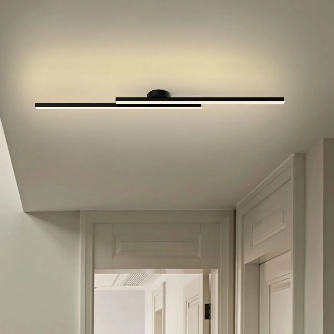 Dimmable 2-Light Long Strip Linear LED Flush Mount