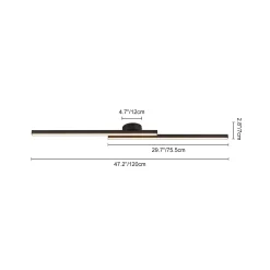 Dimmable 2-Light Long Strip Linear LED Flush Mount