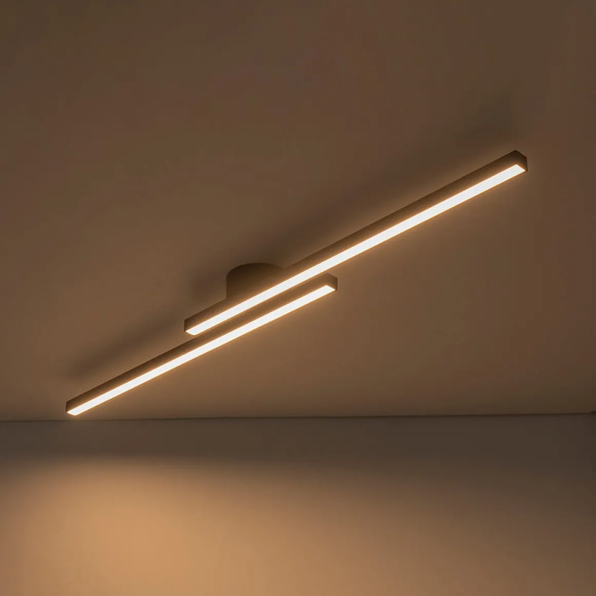 Dimmable 2-Light Long Strip Linear LED Flush Mount