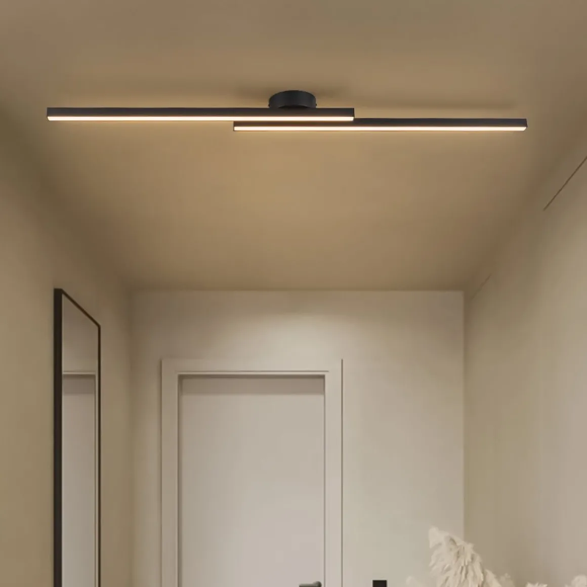 Dimmable 2-Light Long Strip Linear LED Flush Mount