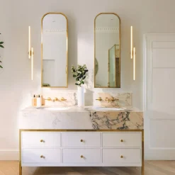 Dimmable 2-Light Long Strip Linear LED Flush Mount