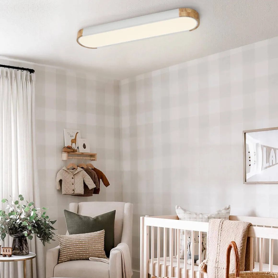 Dimmable Minimalist Long Oval Flush Mount LED Light