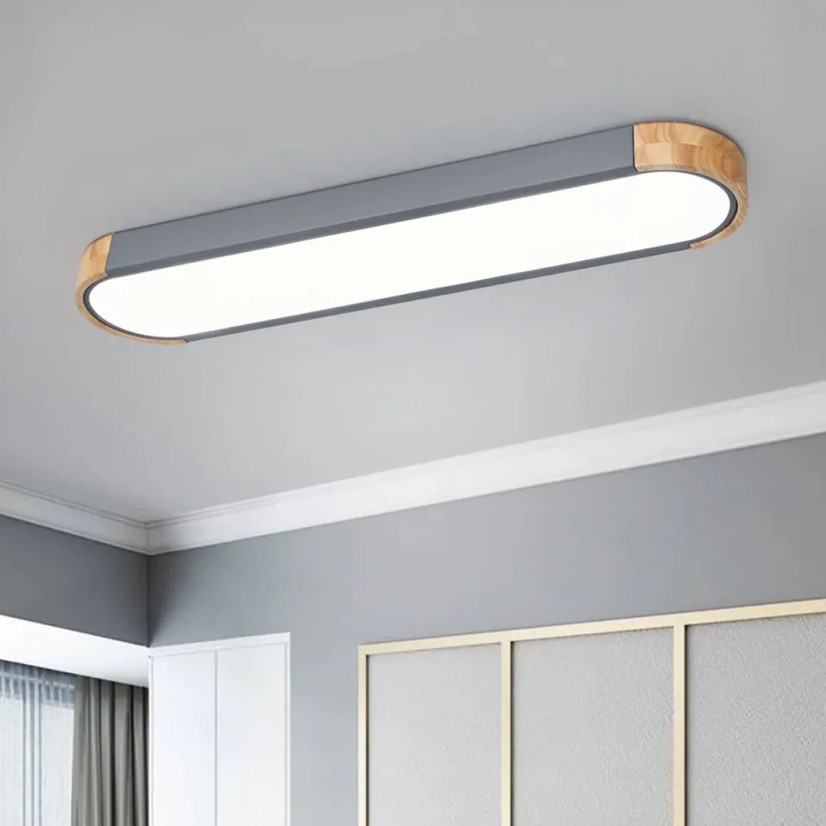 Dimmable Minimalist Long Oval Flush Mount LED Light