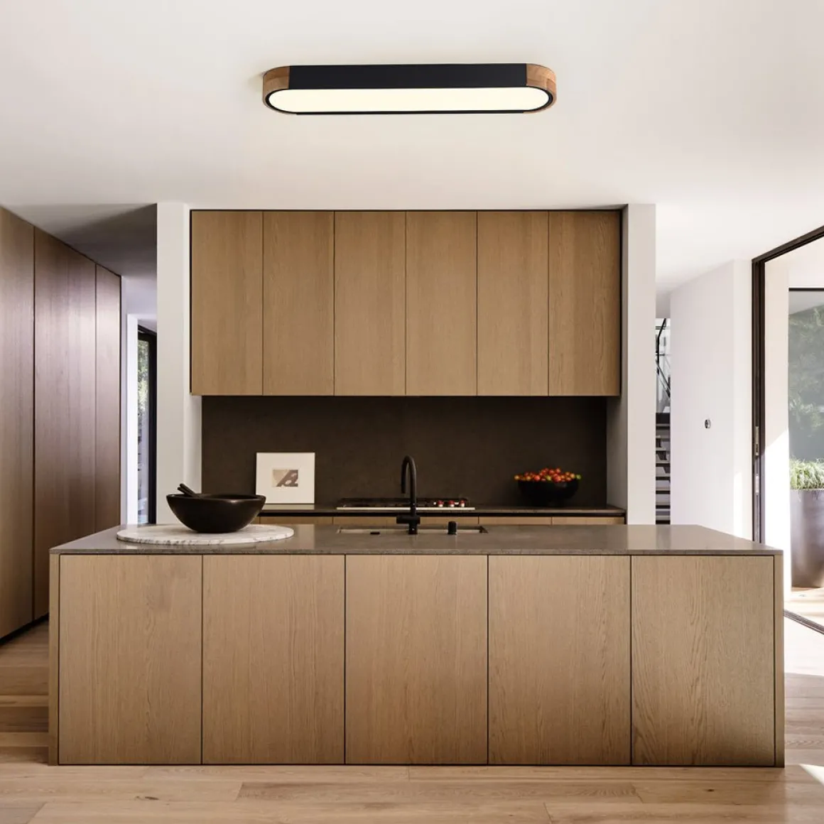 Dimmable Minimalist Long Oval Flush Mount LED Light