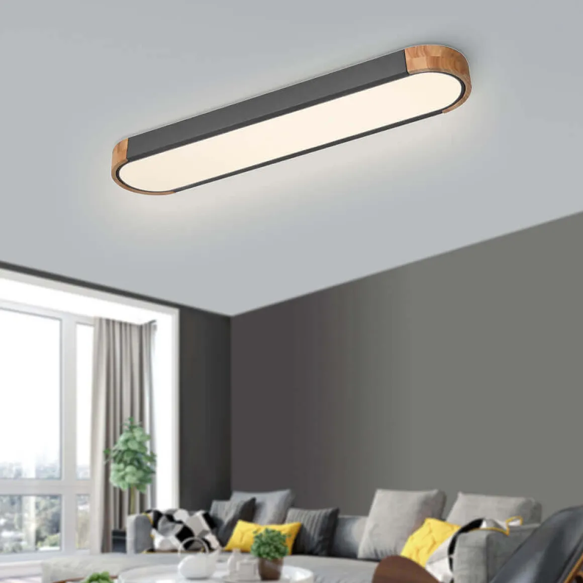 Dimmable Minimalist Long Oval Flush Mount LED Light
