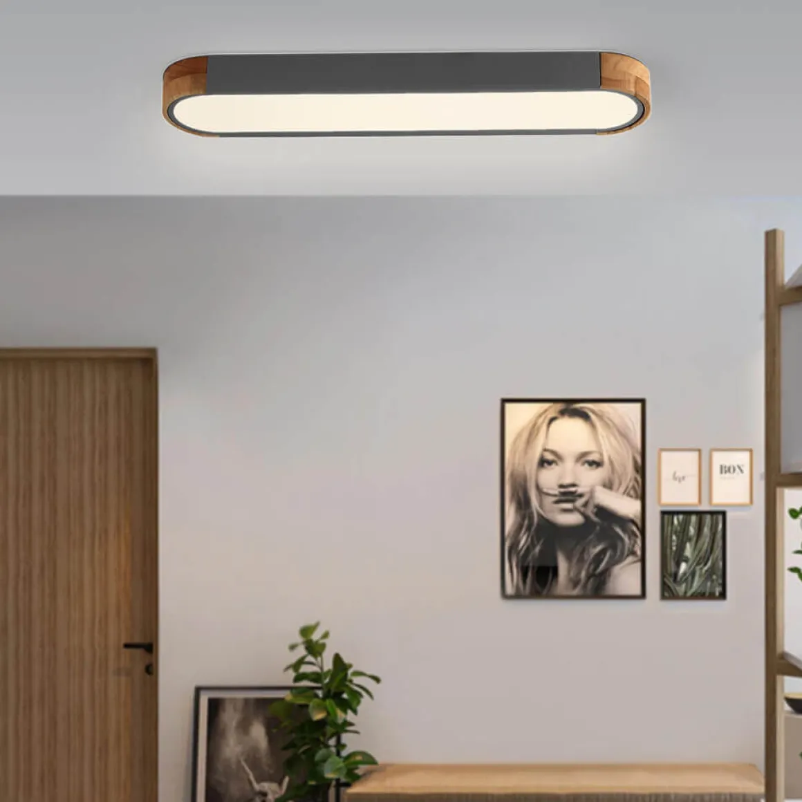 Dimmable Minimalist Long Oval Flush Mount LED Light