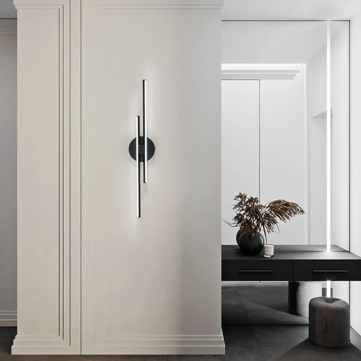 Dimmable Modern 2-Light Linear LED Wall Sconce Vanity Light