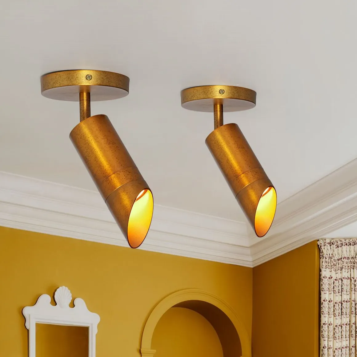 Distressed Brass Adjustable Dimmable LED Single Spotlight