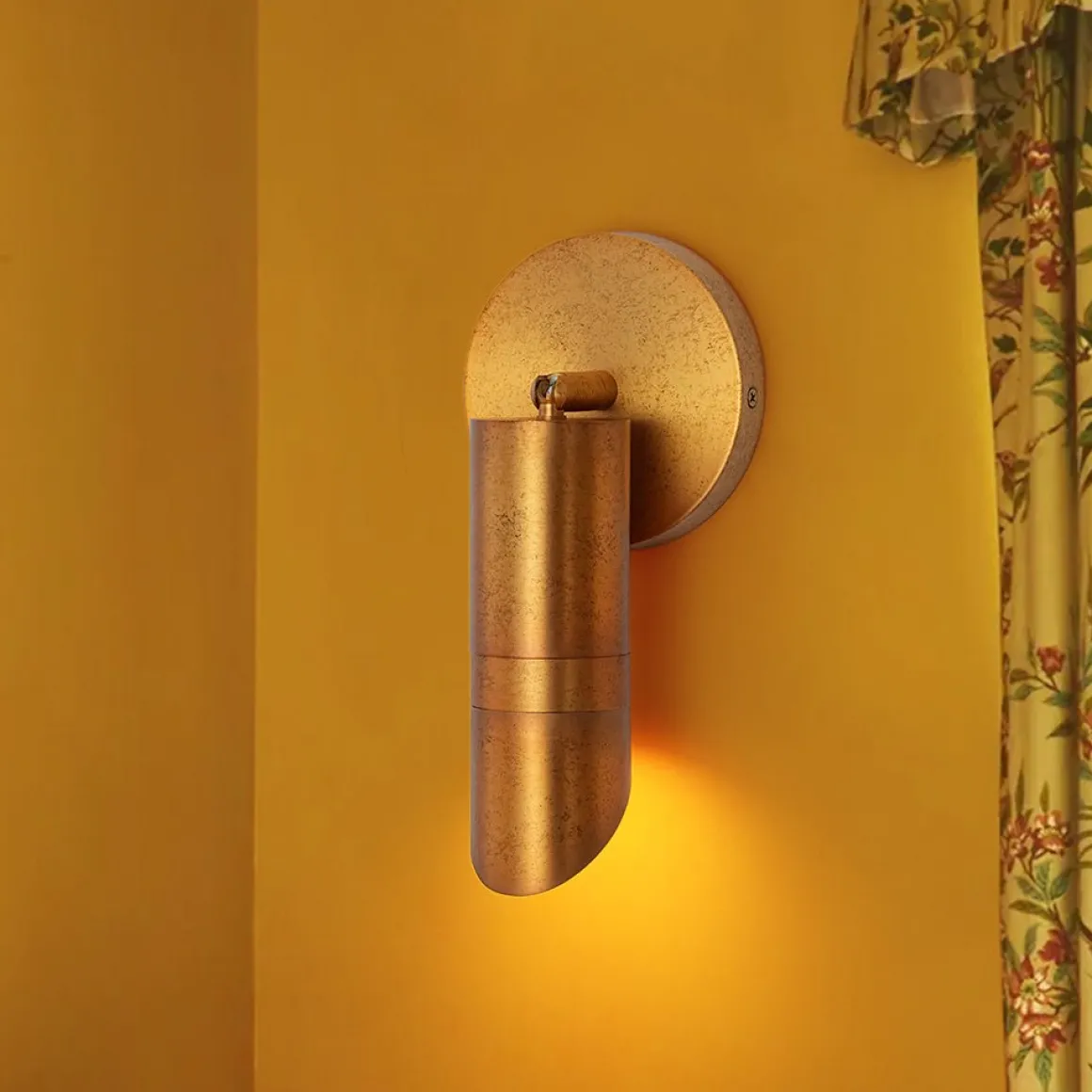 Distressed Brass Adjustable Dimmable LED Single Spotlight