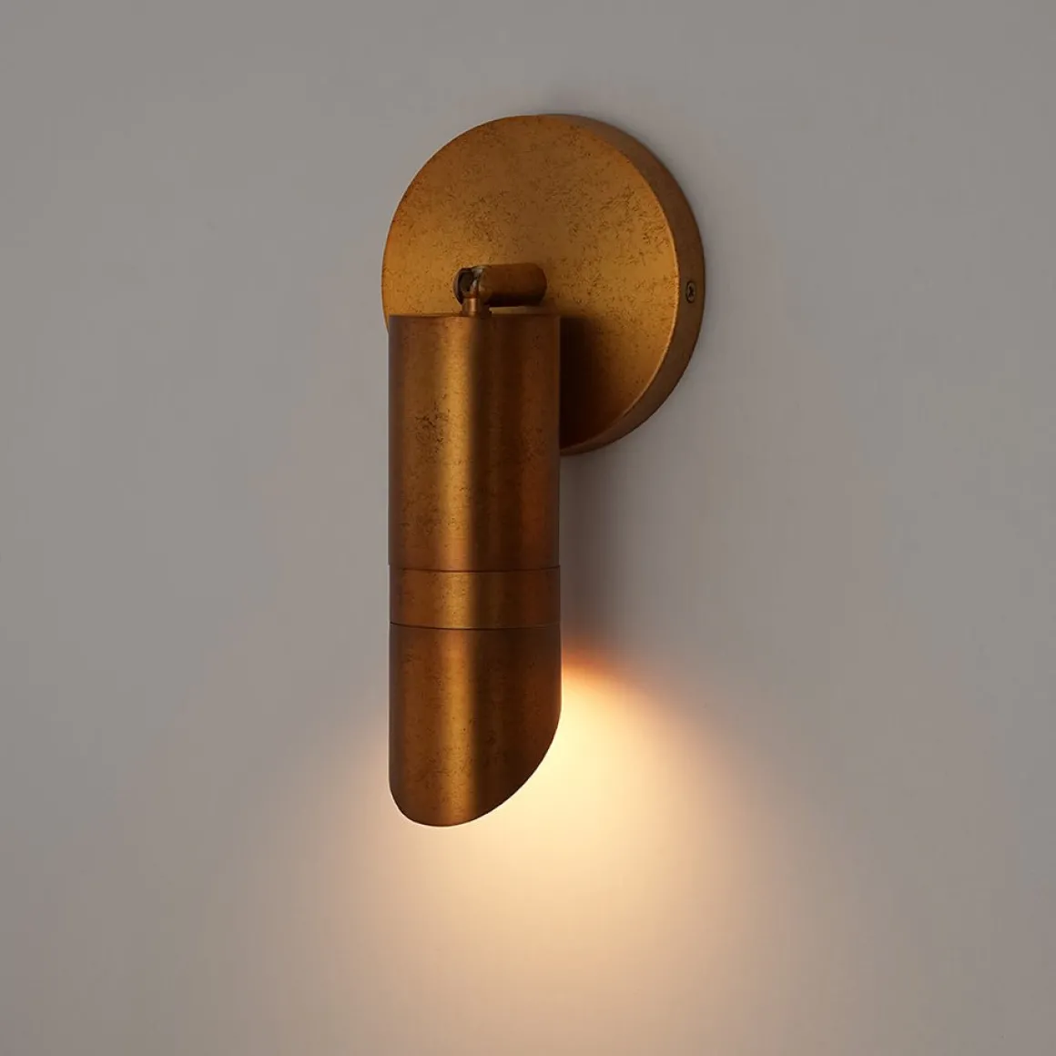 Distressed Brass Adjustable Dimmable LED Single Spotlight