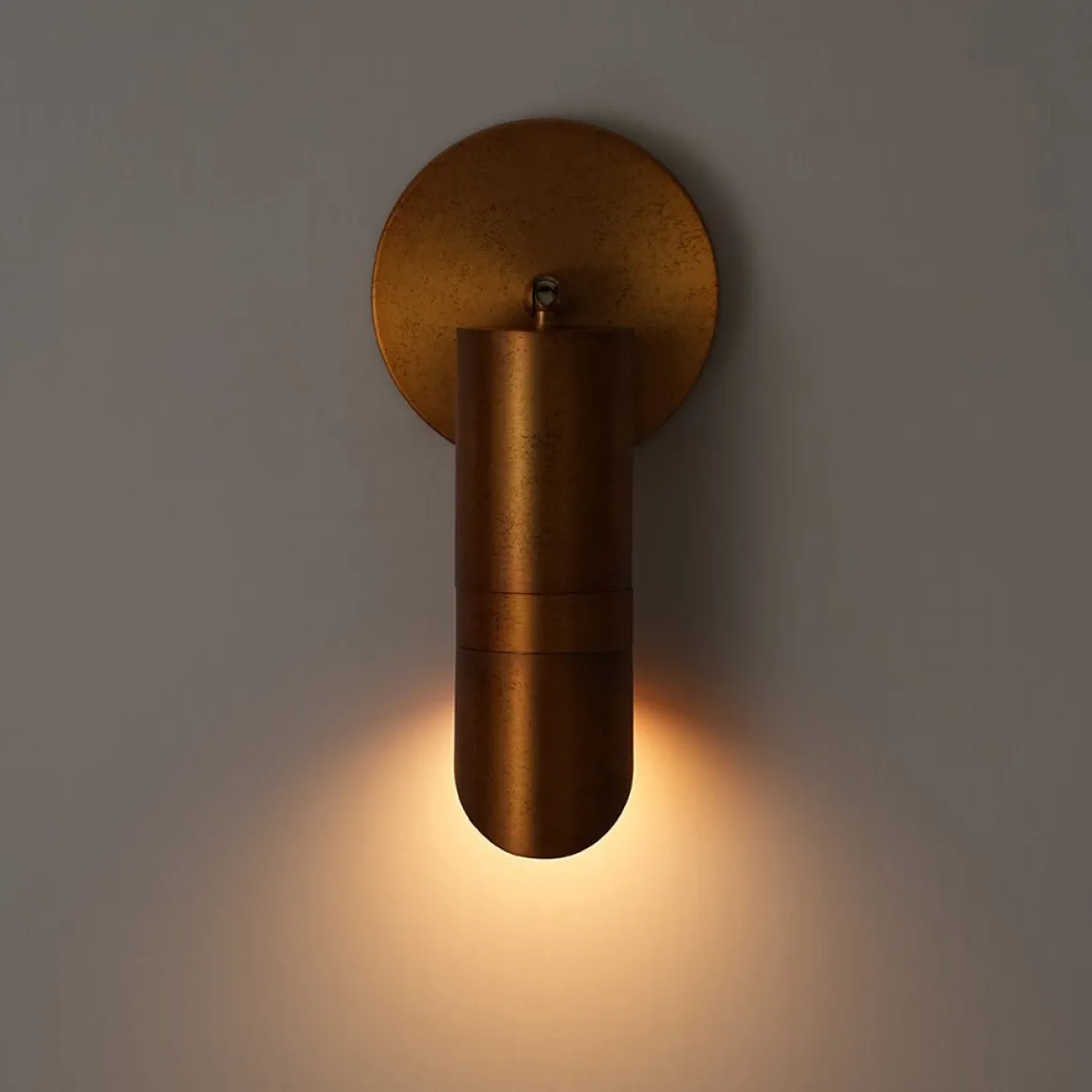 Distressed Brass Adjustable Dimmable LED Single Spotlight
