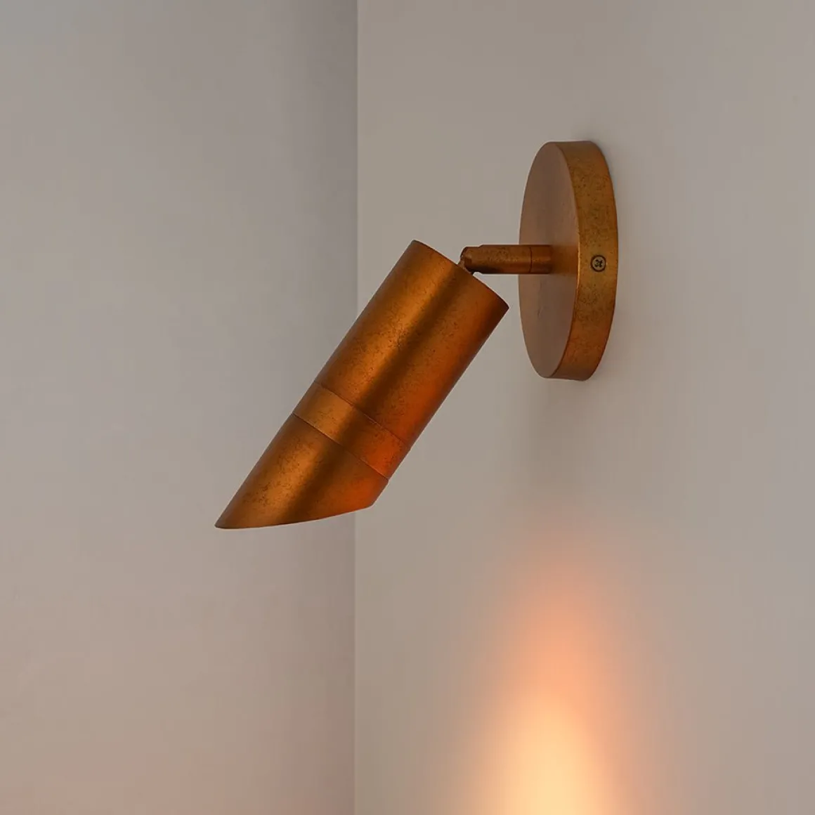 Distressed Brass Adjustable Dimmable LED Single Spotlight