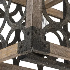 Farmhouse Antique Wooden Rectangle Box Linear Chandelier