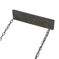 Farmhouse Antique Wooden Rectangle Box Linear Chandelier