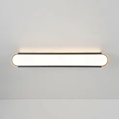 Farmhouse Black Mesh Wood Dimmable LED Oval Ceiling Light