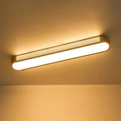 Farmhouse Black Mesh Wood Dimmable LED Oval Ceiling Light