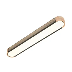 Farmhouse Black Mesh Wood Dimmable LED Oval Ceiling Light