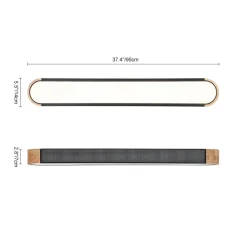 Farmhouse Black Mesh Wood Dimmable LED Oval Ceiling Light