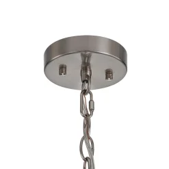 Farmhouse Clear Textured Glass Cylinder Cage Pendant