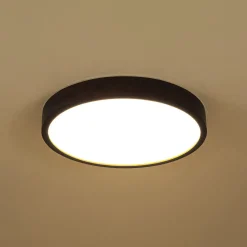 Farmhouse Dimmable LED Walnut Wood Round Flush Mount