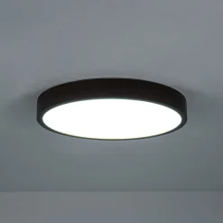 Farmhouse Dimmable LED Walnut Wood Round Flush Mount