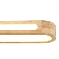 Farmhouse Dimmable LED Wood Oval Flush Mount Light