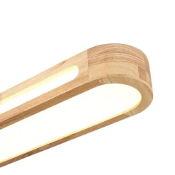 Farmhouse Dimmable LED Wood Oval Flush Mount Light