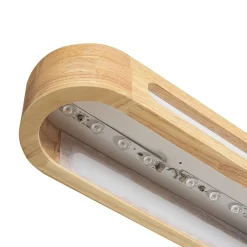 Farmhouse Dimmable LED Wood Oval Flush Mount Light