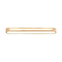Farmhouse Dimmable LED Wood Oval Flush Mount Light