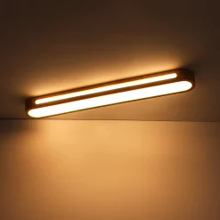 Farmhouse Dimmable LED Wood Oval Flush Mount Light