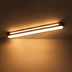 Farmhouse Dimmable LED Wood Oval Flush Mount Light