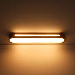 Farmhouse Dimmable LED Wood Oval Flush Mount Light