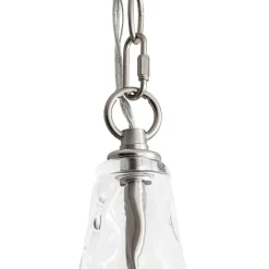 Farmhouse 1-Light Hammered Glass Bell Kitchen Pendant Light