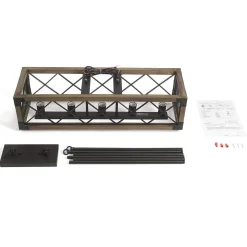 Farmhouse 5-Light Rectangle Wood Chandelier