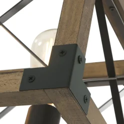 Farmhouse 5-Light Rectangle Wood Chandelier