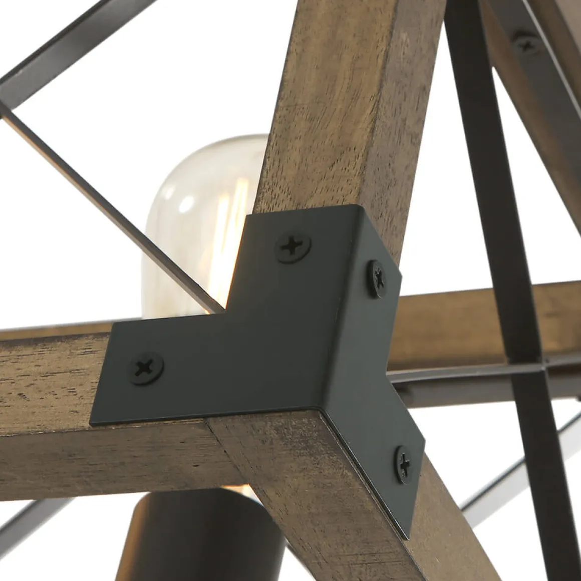 Farmhouse 5-Light Rectangle Wood Chandelier