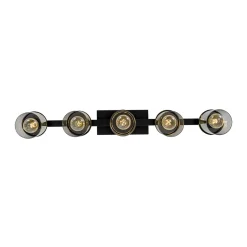 Farmhouse Linear Glass Wooden Kitchen Island Ceiling Light