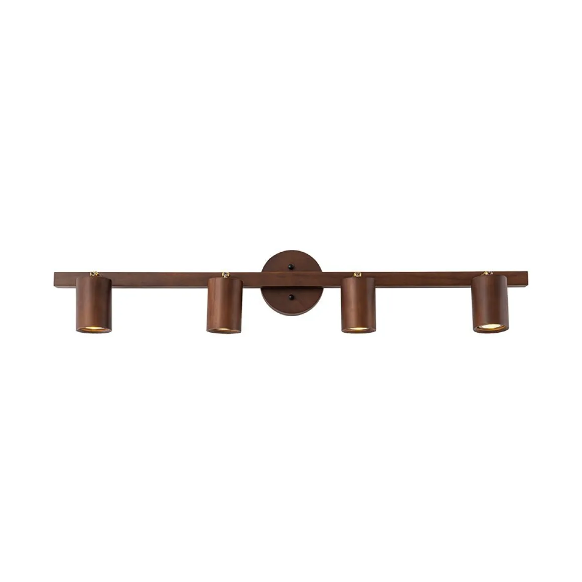 Farmhouse Walnut Wood 4-Light Linear Semi Flush Track Light