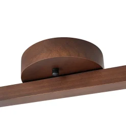 Farmhouse Walnut Wood 4-Light Linear Semi Flush Track Light