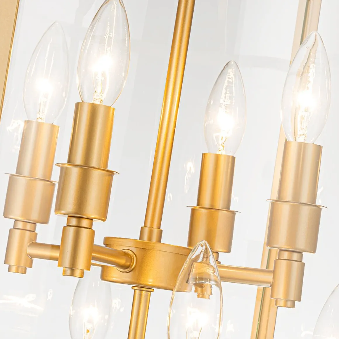 Farmhouse Wide Clear Glass Cylinder Cage Pendant
