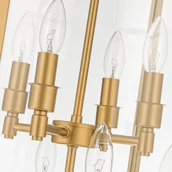 Farmhouse Wide Clear Glass Cylinder Cage Pendant
