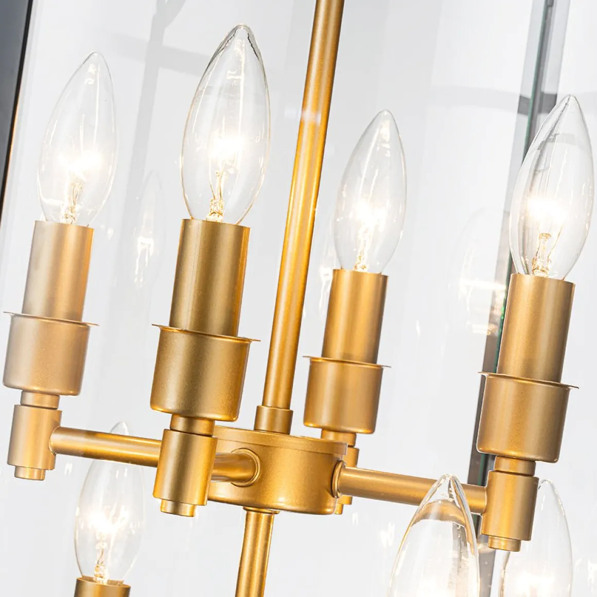 Farmhouse Wide Clear Glass Cylinder Cage Pendant