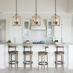 Farmhouse Wood Cylinder Pendant Light